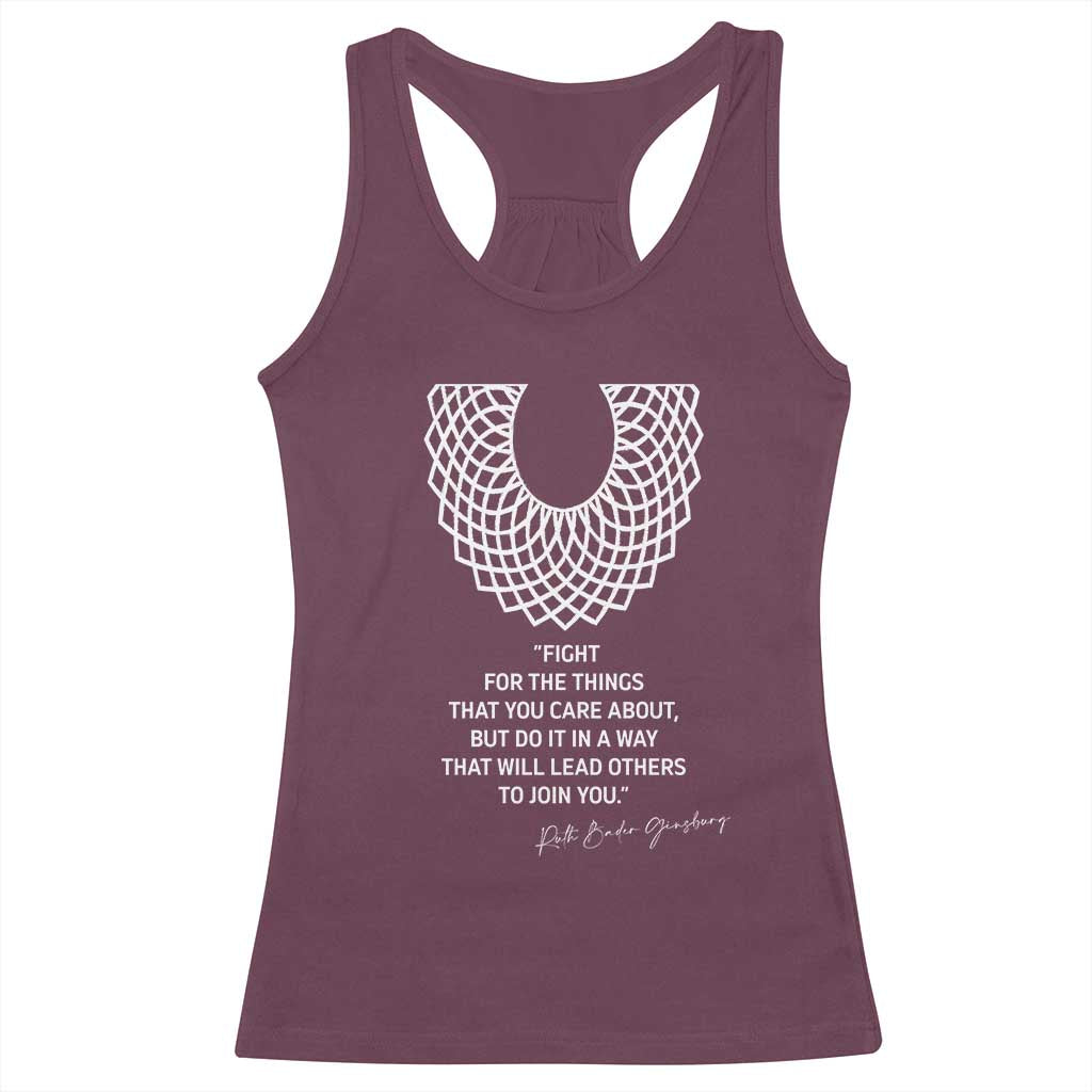 RGB Inspirational Quotes Racerback Tank Top Fight For The Things You Care About TS02 Maroon Print Your Wear