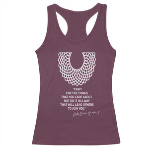 RGB Inspirational Quotes Racerback Tank Top Fight For The Things You Care About TS02 Maroon Print Your Wear