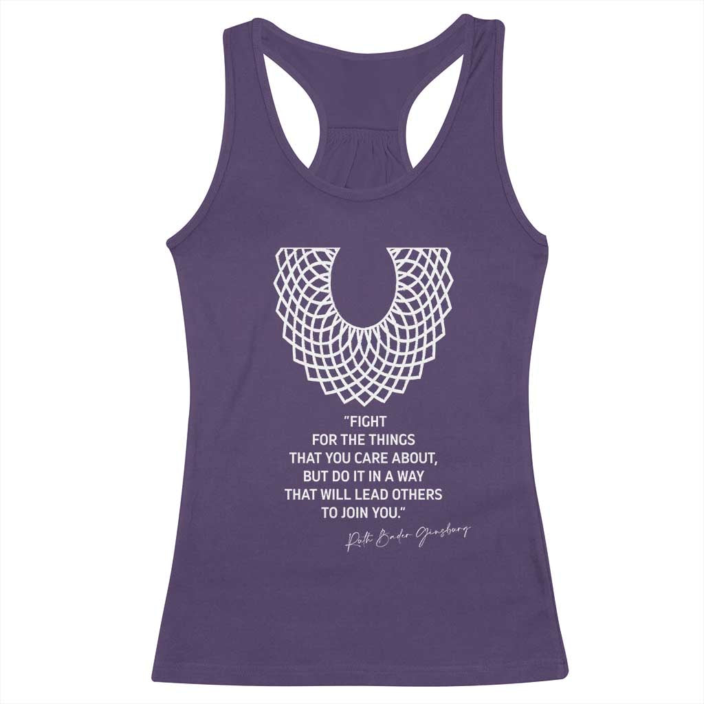 RGB Inspirational Quotes Racerback Tank Top Fight For The Things You Care About TS02 Purple Print Your Wear