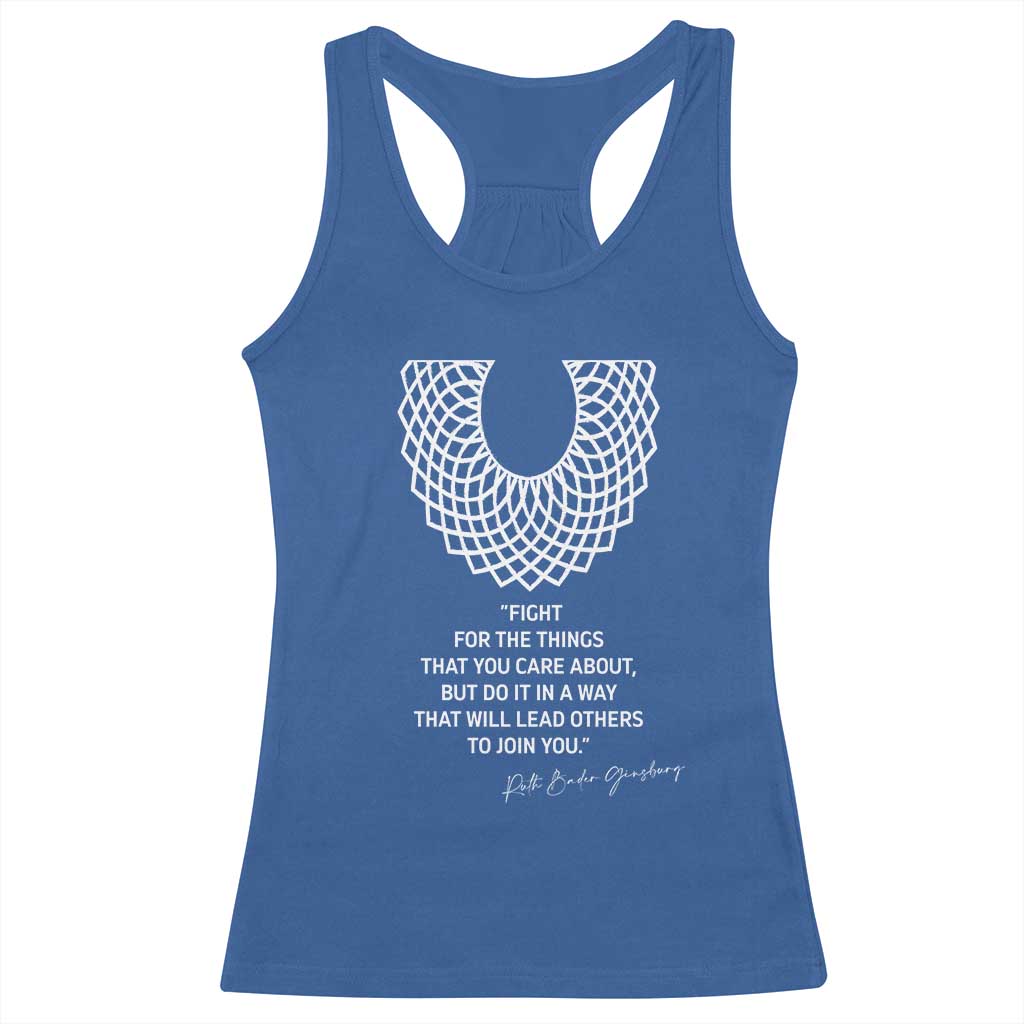 RGB Inspirational Quotes Racerback Tank Top Fight For The Things You Care About TS02 Royal Blue Print Your Wear