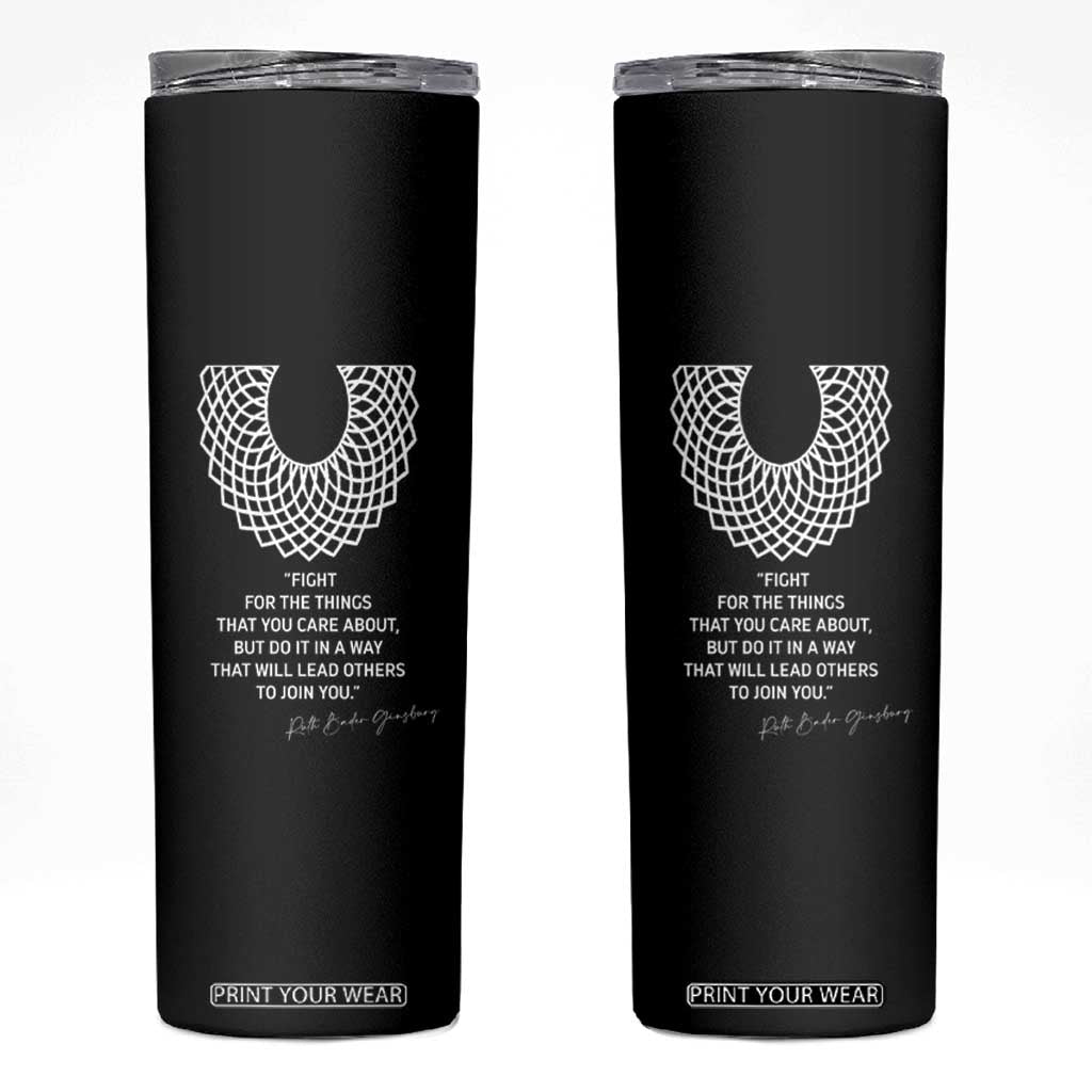 RGB Inspirational Quotes Skinny Tumbler Fight For The Things You Care About TS02 Black Print Your Wear