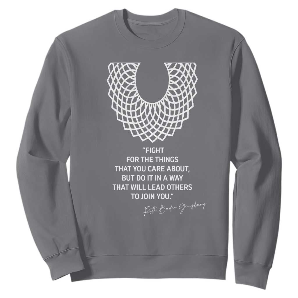 RGB Inspirational Quotes Sweatshirt Fight For The Things You Care About TS02 Charcoal Print Your Wear