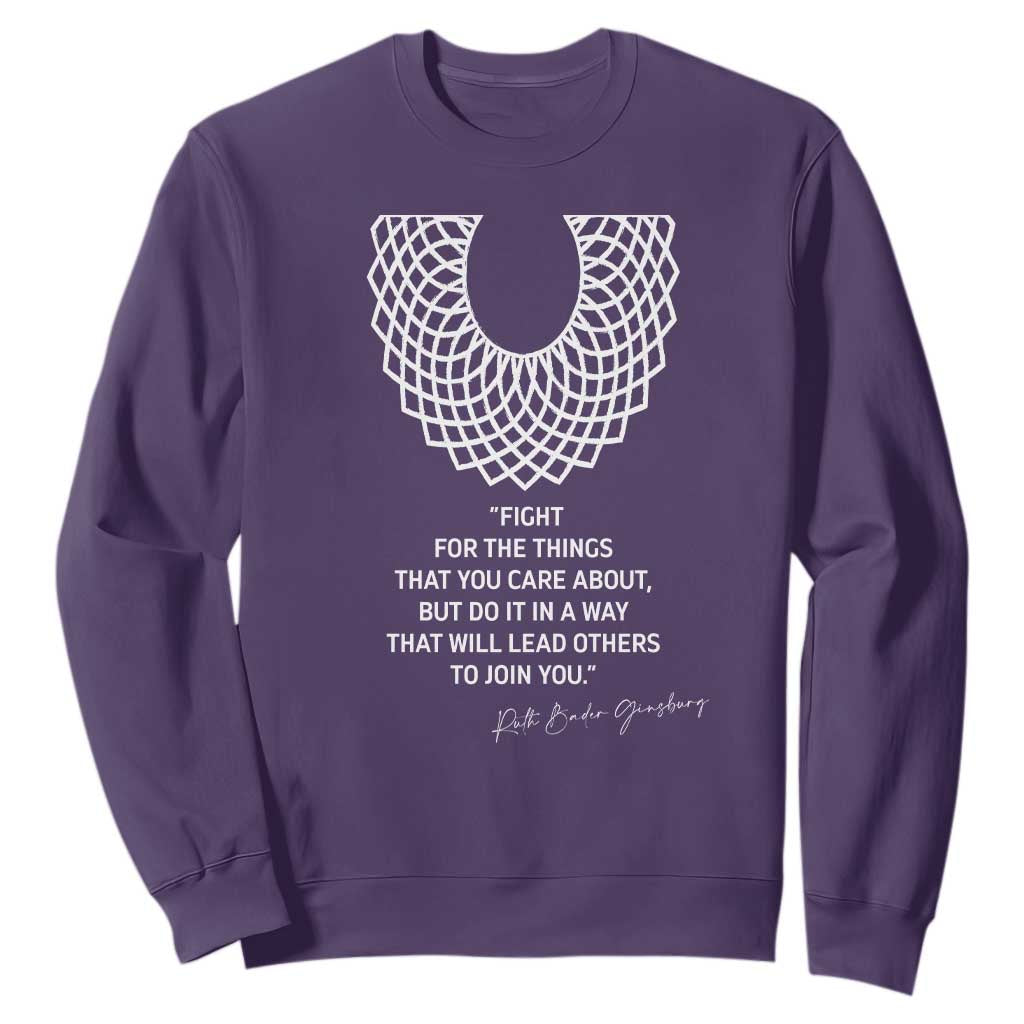 RGB Inspirational Quotes Sweatshirt Fight For The Things You Care About TS02 Purple Print Your Wear