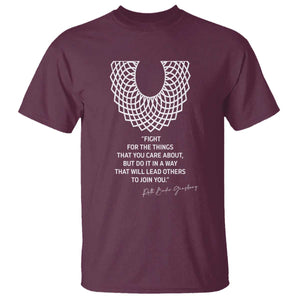 RGB Inspirational Quotes T Shirt Fight For The Things You Care About TS02 Maroon Print Your Wear