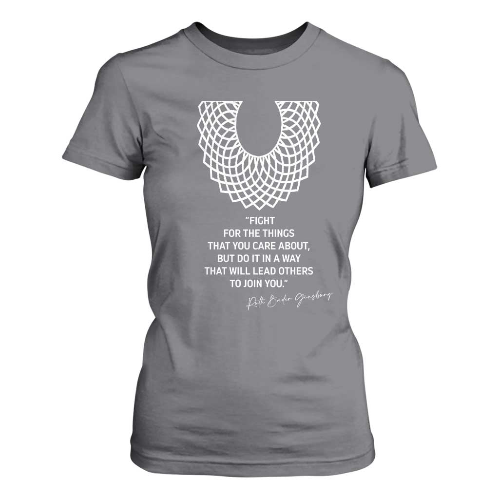 RGB Inspirational Quotes T Shirt For Women Fight For The Things You Care About TS02 Charcoal Print Your Wear