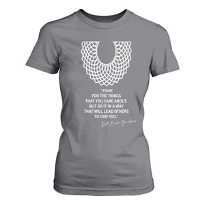 RGB Inspirational Quotes T Shirt For Women Fight For The Things You Care About TS02 Charcoal Print Your Wear