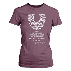 RGB Inspirational Quotes T Shirt For Women Fight For The Things You Care About TS02 Maroon Print Your Wear