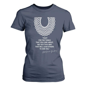 RGB Inspirational Quotes T Shirt For Women Fight For The Things You Care About TS02 Navy Print Your Wear