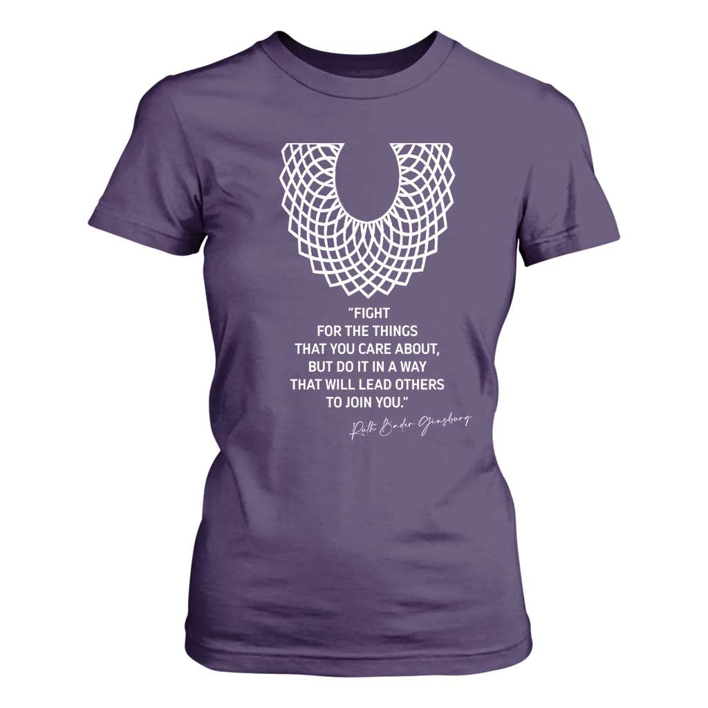 RGB Inspirational Quotes T Shirt For Women Fight For The Things You Care About TS02 Purple Print Your Wear