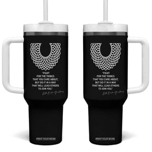 RGB Inspirational Quotes Tumbler With Handle Fight For The Things You Care About TS02 One Size: 40 oz Black Print Your Wear