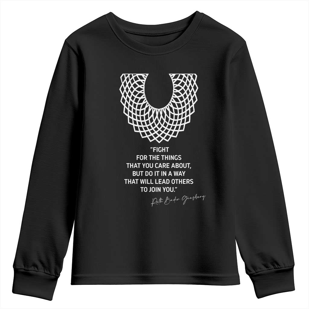 RGB Inspirational Quotes Youth Sweatshirt Fight For The Things You Care About TS02 Black Print Your Wear