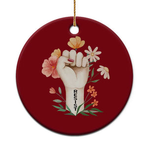 Empowered Women Ceramic Ornament Resist Raised Fist Retro Boho TS02 1pc Red Print Your Wear
