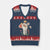 Empowered Women V-Neck Knit Sweater Vest Resist Raised Fist Retro Boho TS02 Navy Red Print Your Wear