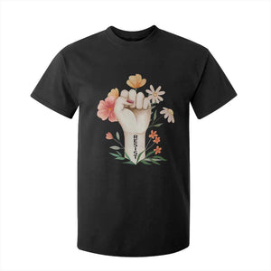 Empowered Women T Shirt For Kid Resist Raised Fist Retro Boho TS02 Black Print Your Wear