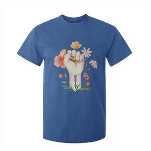 Empowered Women T Shirt For Kid Resist Raised Fist Retro Boho TS02 Royal Blue Print Your Wear