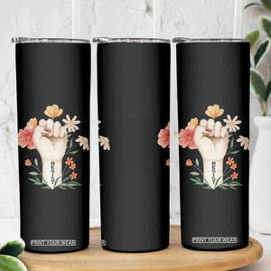 Empowered Women Skinny Tumbler Resist Raised Fist Retro Boho TS02 Print Your Wear
