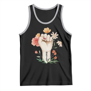 Empowered Women Tank Top Resist Raised Fist Retro Boho TS02 Black Athletic Heather Print Your Wear