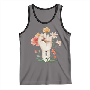 Empowered Women Tank Top Resist Raised Fist Retro Boho TS02 Deep Heather Black Print Your Wear