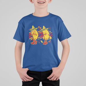 Funny Cinco De Mayo T Shirt For Kid Taco Griddy Dance Cinco de Mayo Dancing Tacos Sombrero TS02 Royal Blue Printyourwear