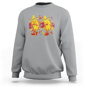 Funny Cinco De Mayo Sweatshirt Taco Griddy Dance Cinco de Mayo Dancing Tacos Sombrero TS02 Sport Gray Printyourwear
