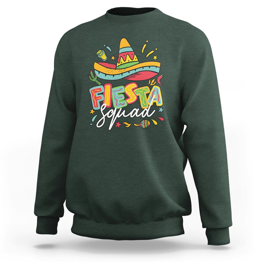 Funny Cinco De Mayo Sweatshirt Cinco De Mayo Fiesta Squad Mexican Party Cinco De Mayo Party TS02 Dark Forest Green Printyourwear