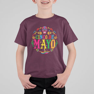 Funny Cinco De Mayo T Shirt For Kid Cinco De Mayo Mexican Fiesta 5 De Mayo Mexican Sugar Skull TS02 Maroon Printyourwear