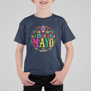 Funny Cinco De Mayo T Shirt For Kid Cinco De Mayo Mexican Fiesta 5 De Mayo Mexican Sugar Skull TS02 Navy Printyourwear