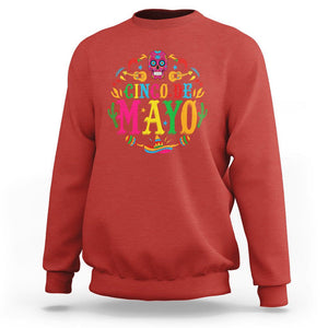 Funny Cinco De Mayo Sweatshirt Cinco De Mayo Mexican Fiesta 5 De Mayo Mexican Sugar Skull TS02 Red Printyourwear