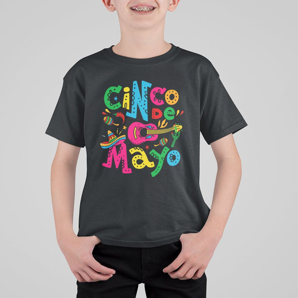 Funny Cinco De Mayo T Shirt For Kid Cinco De Mayo Mexican Fiesta 5 De Mayo Latina Mexican Party TS02 Black Printyourwear