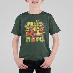 Funny Cinco De Mayo T Shirt For Kid Feliz Cinco De Mayo Mexican Fiesta Happy 5 De Mayo Party TS02 Dark Forest Green Printyourwear