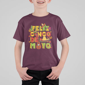 Funny Cinco De Mayo T Shirt For Kid Feliz Cinco De Mayo Mexican Fiesta Happy 5 De Mayo Party TS02 Maroon Printyourwear