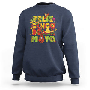 Funny Cinco De Mayo Sweatshirt Feliz Cinco De Mayo Mexican Fiesta Happy 5 De Mayo Party TS02 Navy Printyourwear