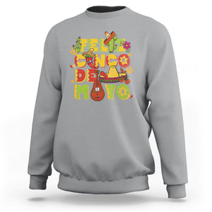 Funny Cinco De Mayo Sweatshirt Feliz Cinco De Mayo Mexican Fiesta Happy 5 De Mayo Party TS02 Sport Gray Printyourwear