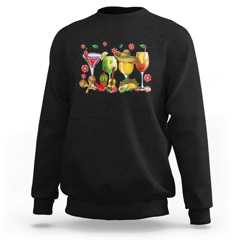 Funny Cinco De Mayo Sweatshirt Cinco De Mayo Mexico Wine Tequila Mexican Fiesta Party TS02 Black Printyourwear