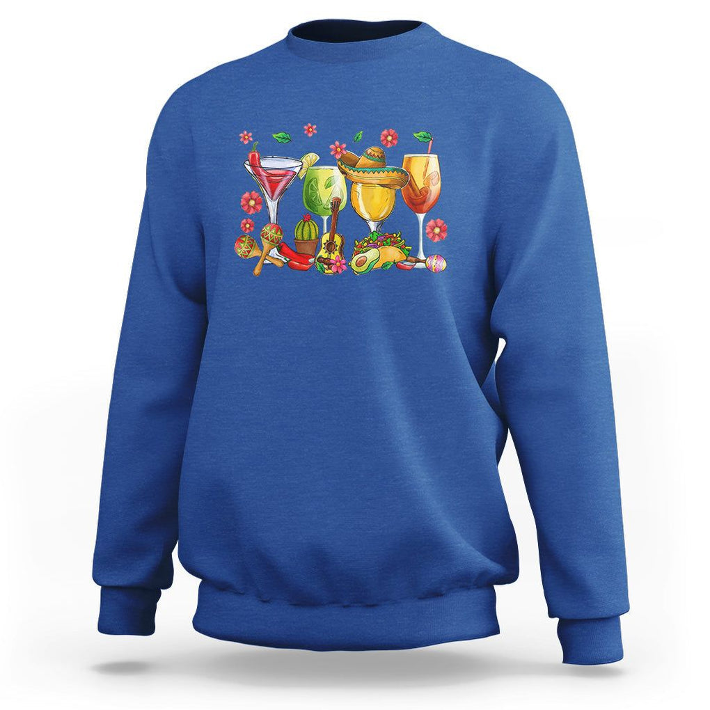 Funny Cinco De Mayo Sweatshirt Cinco De Mayo Mexico Wine Tequila Mexican Fiesta Party TS02 Royal Blue Printyourwear