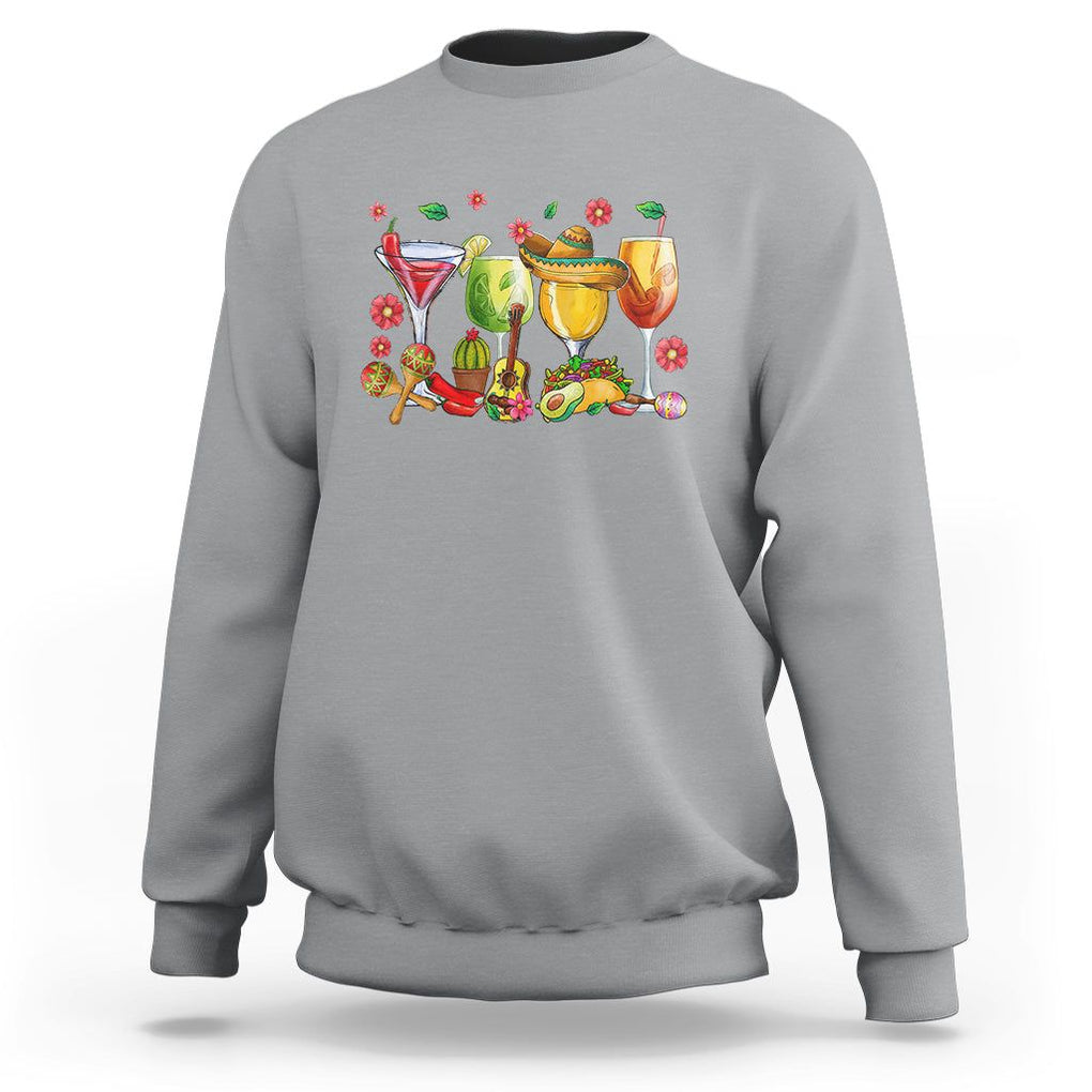 Funny Cinco De Mayo Sweatshirt Cinco De Mayo Mexico Wine Tequila Mexican Fiesta Party TS02 Sport Gray Printyourwear