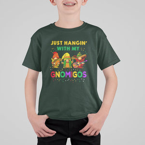 Funny Cinco De Mayo T Shirt For Kid Just Hanging With My Gnomigos Cinco De Mayo Gnomes TS02 Dark Forest Green Printyourwear