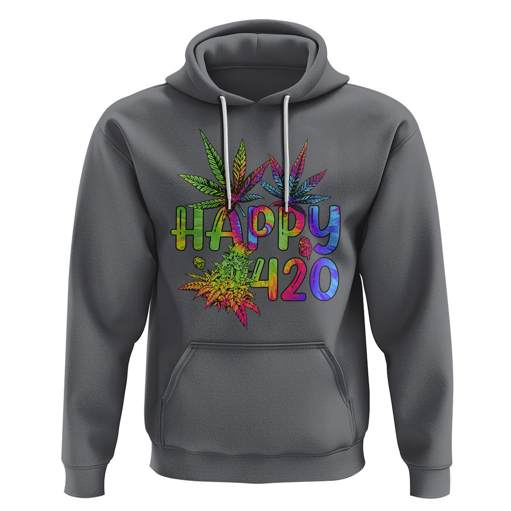 Happy 420 Hoodie Happy 420 Day Cannabis Weed Marijuana Leaf Lovers Men Women TS02 Charcoal Printyourwear