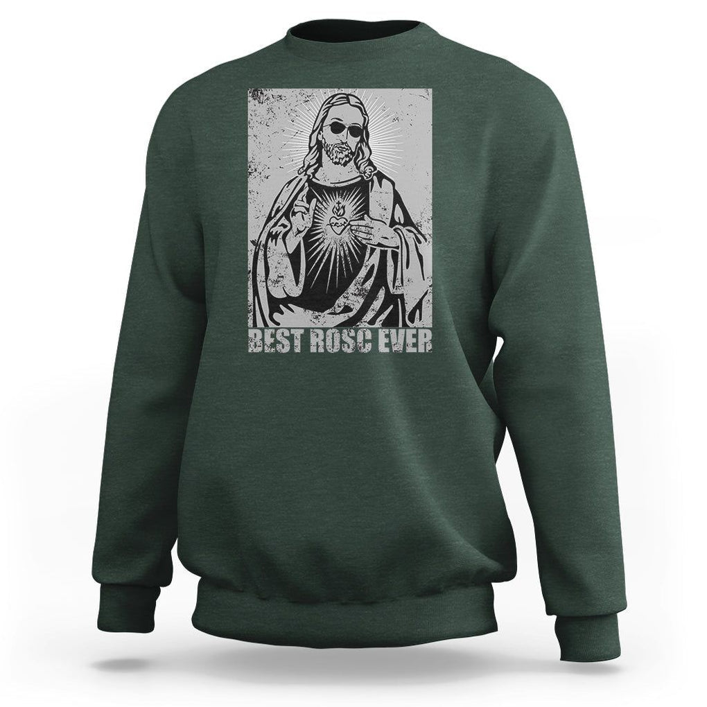 Funny Jesus Sweatshirt Funny Jesus Best ROSC Ever CPR Nurse Nursing Doctor Surgeon TS02 Dark Forest Green Printyourwear