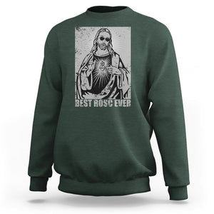 Funny Jesus Sweatshirt Funny Jesus Best ROSC Ever CPR Nurse Nursing Doctor Surgeon TS02 Dark Forest Green Printyourwear