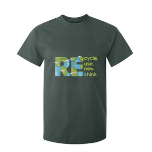 Earth Day T Shirt For Kid Recycle Reuse Renew Rethink Outfit For Earth Day 2023 TS02 Dark Forest Green Printyourwear