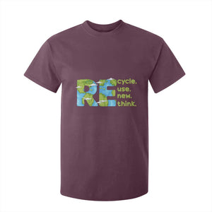Earth Day T Shirt For Kid Recycle Reuse Renew Rethink Outfit For Earth Day 2023 TS02 Maroon Printyourwear
