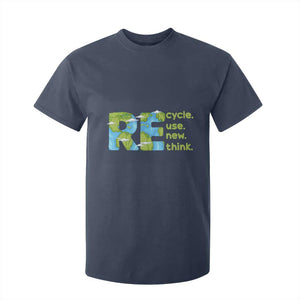 Earth Day T Shirt For Kid Recycle Reuse Renew Rethink Outfit For Earth Day 2023 TS02 Navy Printyourwear