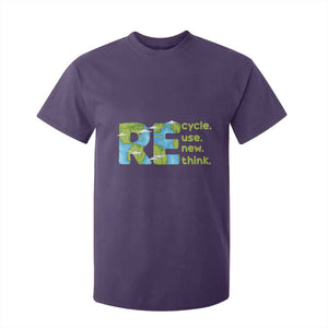 Earth Day T Shirt For Kid Recycle Reuse Renew Rethink Outfit For Earth Day 2023 TS02 Purple Printyourwear