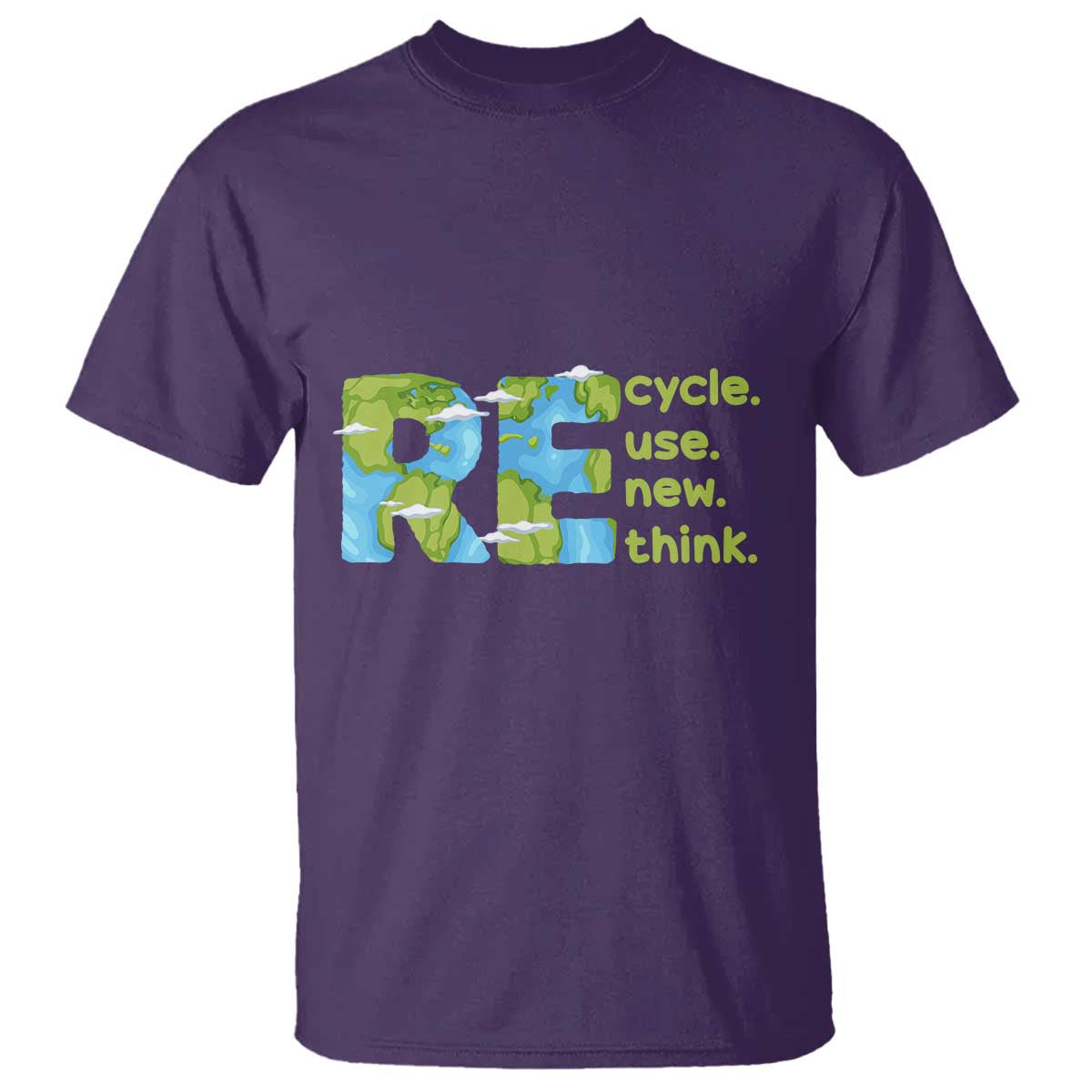 Earth Day T Shirt Recycle Reuse Renew Rethink Outfit For Earth Day 2023 TS02 Purple Printyourwear