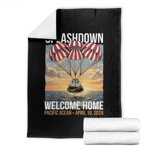 2026 Lunar Mission Splashdown Welcome Home Throw Blanket Pacific Ocean April 10 Vintage Capsule Recovery Graphic TS02 Black Print Your Wear