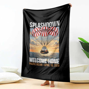 2026 Lunar Mission Splashdown Welcome Home Throw Blanket Pacific Ocean April 10 Vintage Capsule Recovery Graphic TS02 Print Your Wear