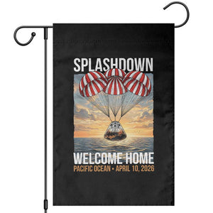 2026 Lunar Mission Splashdown Welcome Home Garden Flag Pacific Ocean April 10 Vintage Capsule Recovery Graphic TS02 Black Print Your Wear