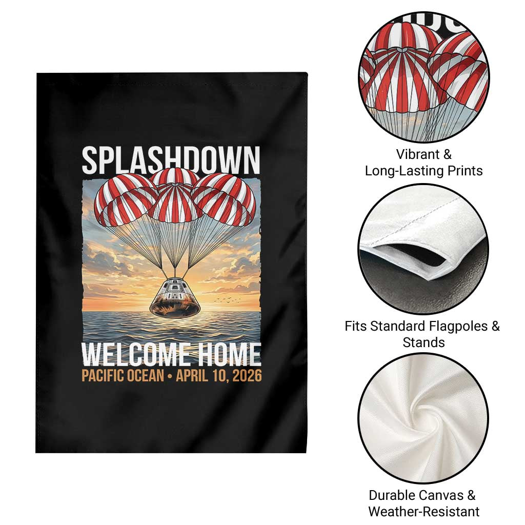 2026 Lunar Mission Splashdown Welcome Home Garden Flag Pacific Ocean April 10 Vintage Capsule Recovery Graphic TS02 Print Your Wear