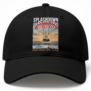 2026 Lunar Mission Splashdown Welcome Home Baseball Cap Pacific Ocean April 10 Vintage Capsule Recovery Graphic TS02 Print Your Wear